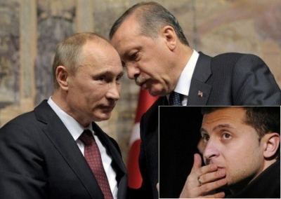 Перед визитом Зеленского в Турцию Эрдоган обсудил с Путиным обострение в Донбассе